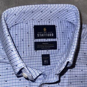 Stafford Regular Oxford Button Down Collar Wrinkle Free Stretch Dress Shirt​